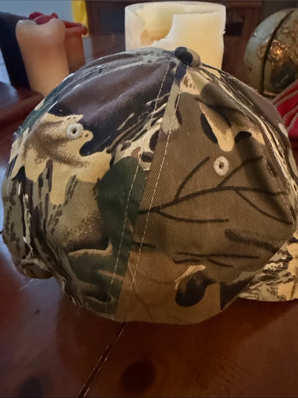 Hancock & Aldrich Camo Baseball Cap with Red Logo